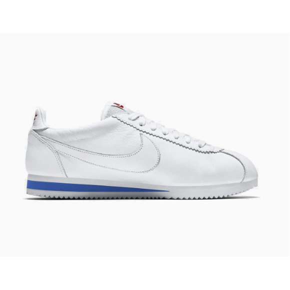 Nike Classic Cortez Premium Leather \'No Swoosh\' | White Red Blue | Men\'s SZ 8.5
